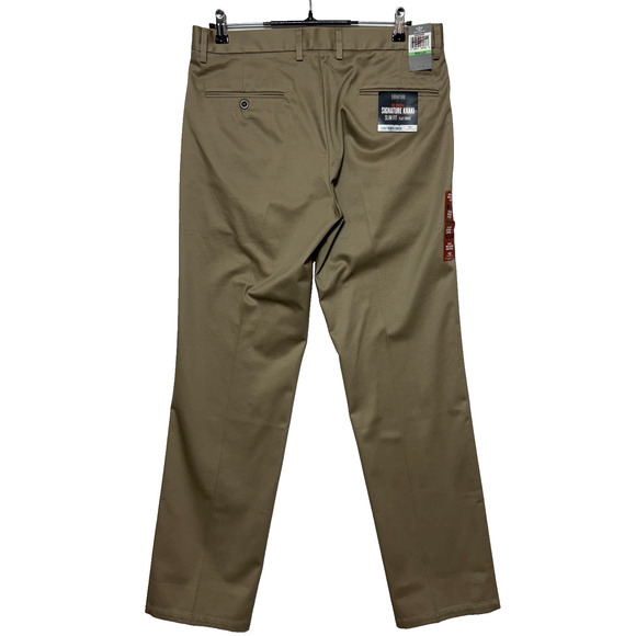 Dockers Pants Mens 34X34 Tan Signature Khaki Slim Fit Measures 34X33 NWT - Picture 2 of 11